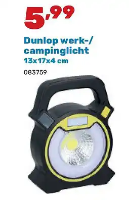Happyland Dunlop werk-/ campinglicht 13x17x4 cm aanbieding