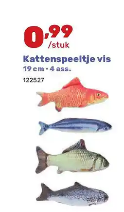 Happyland Kattenspeeltje vis 19 cm • 4 ass aanbieding