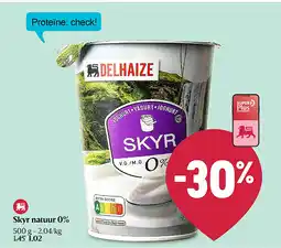 Delhaize Skyr natuur 0% aanbieding