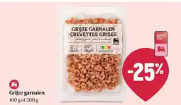 Delhaize Grijze garnalen aanbieding