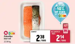 Delhaize Zalmfilet met vel aanbieding