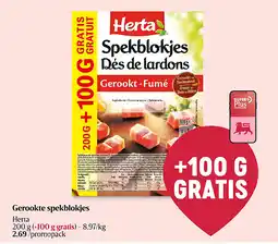 Delhaize Gerookte spekblokjes aanbieding
