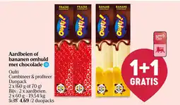 Delhaize Aardbeien of bananen omhuld met chocolade aanbieding