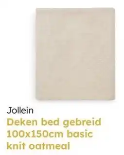 Multi bazar Jollein Deken bed gebreid basic knit oatmeal aanbieding