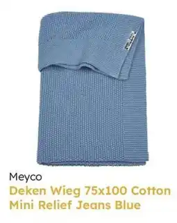 Multi bazar Meyco Deken Wieg Cotton Mini Relief Jeans Blue aanbieding