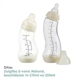 Multi bazar Difrax Zuigfles S-vorm Natural, aanbieding