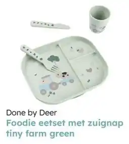 Multi bazar Done by Deer Foodie eetset met zuignap tiny farm green aanbieding
