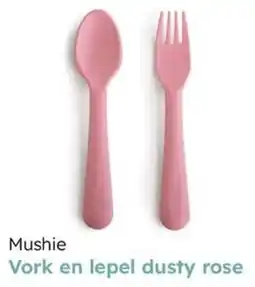 Multi bazar Mushie Vork en lepel dusty rose aanbieding