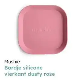 Multi bazar Mushie Bordje silicone vierkant dusty rose aanbieding