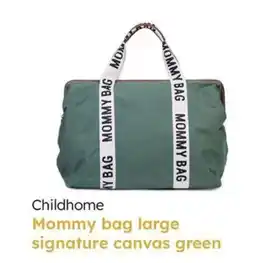 Multi bazar Childhome mommy bag large signature canvas green aanbieding