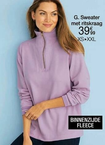 Damart Sweater met ritskraag aanbieding