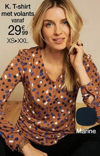 Damart T-shirt met volants aanbieding