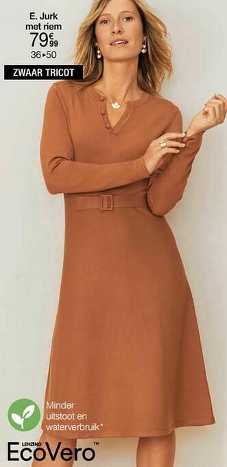 Damart Jurk met riem aanbieding