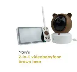 Multi bazar Mary's 2-in-1 videobabyfoon brown bear aanbieding