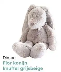 Multi bazar Dimpel flor konijn knuffel grijsbeige aanbieding