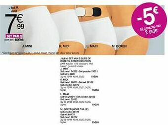 Damart Set van 2 slips of boxers stretchkatoen mini aanbieding