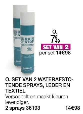 Damart Set van 2 waterafstotende sprays leder en textiel aanbieding
