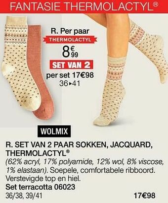 Damart Set van 2 paar sokken jacquard thermolactyl aanbieding