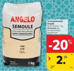 Carrefour Market Tarwegriesmeel Angelo aanbieding