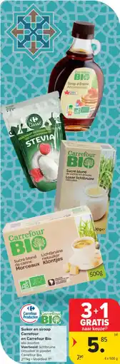 Carrefour Market Suiker en Siroop Carrefour en Carrefour Bio aanbieding