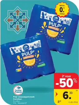 Carrefour Market Pulp' sinaasappelsmaak Carrefour aanbieding