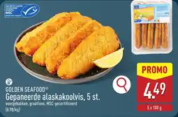 ALDI Golden Seafood Gepaneerde Alaskakoolvis aanbieding