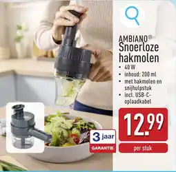 ALDI Ambiano Snoerloze Hakmolen aanbieding
