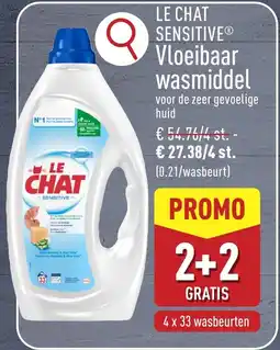ALDI Le Chat Sensitive Vloeibaar wasmiddel aanbieding