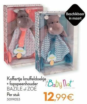 Cora Koffertje knuffeldoekje + fopspeenhouder bazile of zoé aanbieding