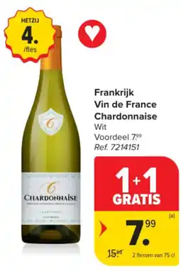 Carrefour Market Frankrijk Vin de France Chardonnaise aanbieding