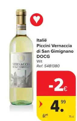 Carrefour Market Italië Piccini Vernaccia di San Gimignano DOCG aanbieding