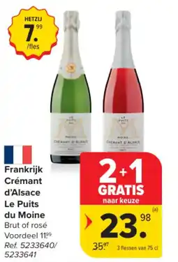 Carrefour Market Frankrijk Crémant d'Alsace Le Puits du Moine aanbieding