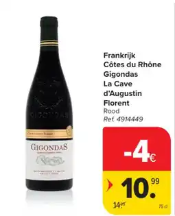 Carrefour Market Frankrijk Côtes du Rhône Gigondas La Cave d'Augustin Florent aanbieding