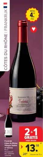 Carrefour Market Frankrijk Côtes du Rhône Villages Sablet of Valréas aanbieding