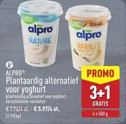 ALDI Alpro Plantaardig alternatief voor yoghurt aanbieding