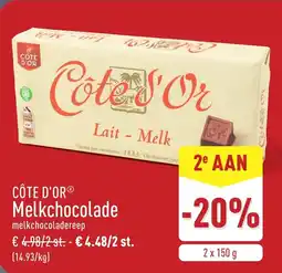 ALDI Côte D'Or Melkchocolade aanbieding