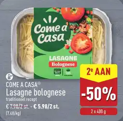 ALDI Come a Casa Lasagne bolognese aanbieding