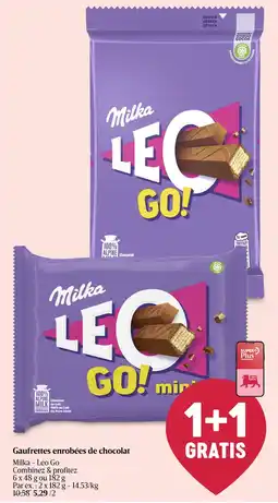 AD Delhaize Gaufrettes enrobées de chocolat aanbieding