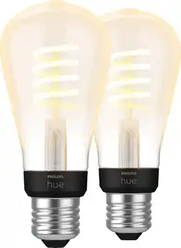 Coolblue Philips Hue Filamentlamp White Ambiance Edison E27 2-pack aanbieding