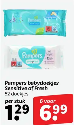 Wibra Pampers babydoekjes Sensitive of Fresh aanbieding