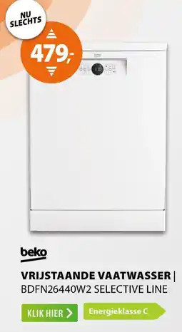 Expert Beko vrijstaande vaatwasser | selective line BDFN26440W2 aanbieding