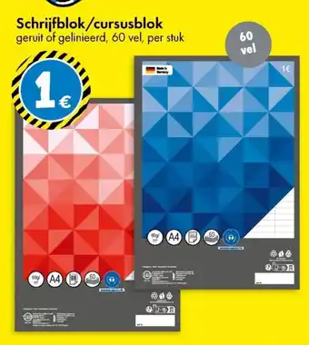 TEDi Schrijfblok/cursusblok aanbieding