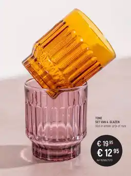 Freetime Tone set van 4 glazen aanbieding