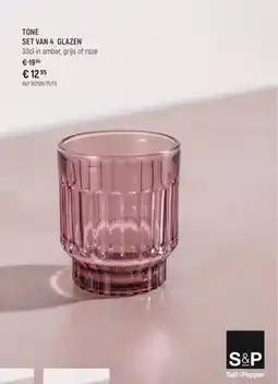 Freetime Tone set van 4 glazen aanbieding