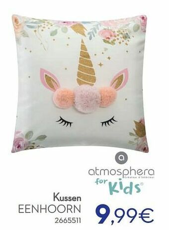 Cora Kussen eenhoorn aanbieding