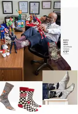 Freetime Blue q men's socks aanbieding
