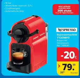 Carrefour Espressomachine YY3098FD aanbieding