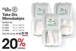Sligro Take Dis Menubakjes aanbieding