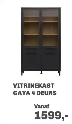 Trendhopper Vitrinekast gaya 4 deurs aanbieding