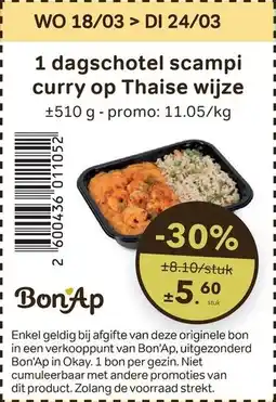 Bon Ap 1 dagschotel scampi curry op Thaise wijze aanbieding
